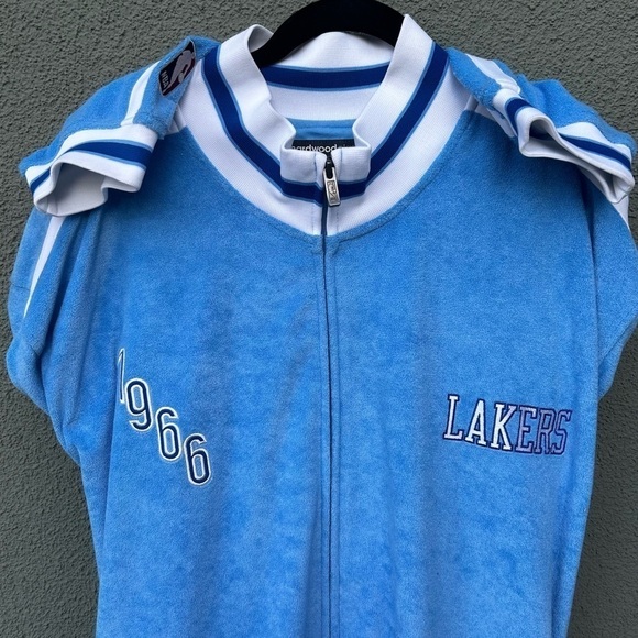 Vintage Reebok 1966 NBA Los Angeles Lakers Track Jacket Warm Up Jacket | Size 3… - Picture 11 of 12